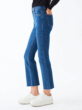 Lynda X Cropped Flare Yüksek Bel Jean Pantolon