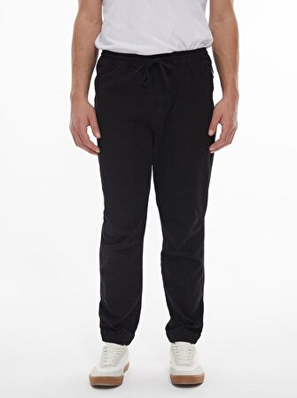 Slim Fit Jogger Bel Siyah Pantolon