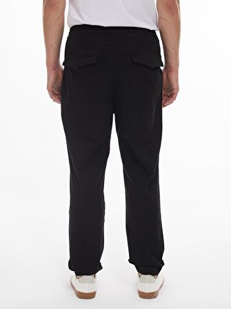 Slim Fit Jogger Bel Siyah Pantolon