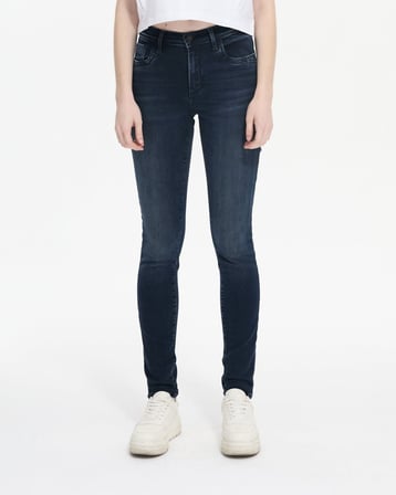 Jonna B Dar Paça Yüksek Bel Mid Indigo Jean Pantolon