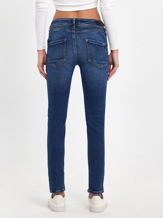 Maxıme Dar Paça Orta Bel Mid Indigo Jean Pantolon