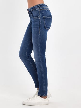 Maxıme Dar Paça Orta Bel Mid Indigo Jean Pantolon