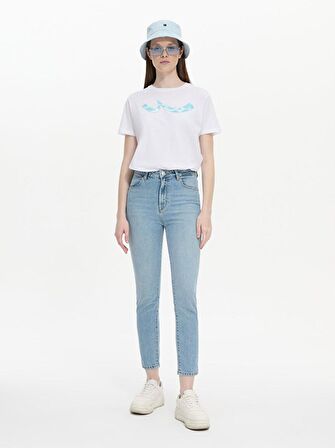 Dores Yüksek Bel Dar Paça Slım Mom Jean Pantolon