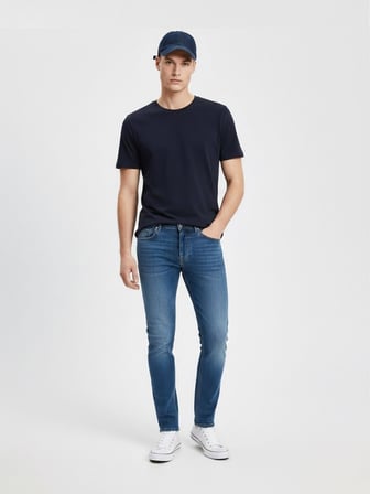 Sawyer Y Dar Paça Orta Bel Mid İndigo Jean Pantolon