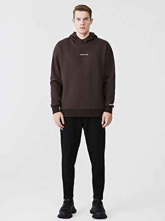 Sloganlı Kapüşonlu Sweatshırt