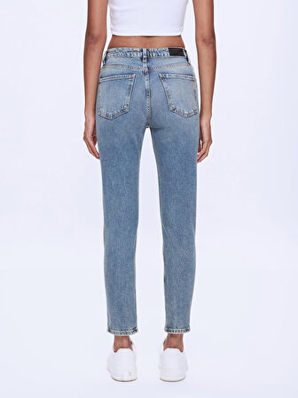 Ronna X Yüksek Bel Dar Paça Slim Jean Pantolon