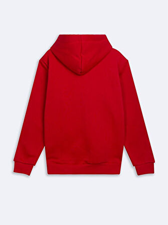 Sıgnlı Kapüşonlu Fermuarsız Regular Fit Sweatshırt