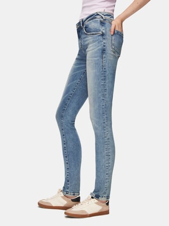 Fallon 201 Dar Paça Orta Bel Mid Indigo Jean Pantolon