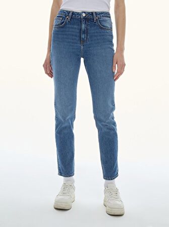 Ronna X Yüksek Bel Dar Paça Slim Jean Pantolon