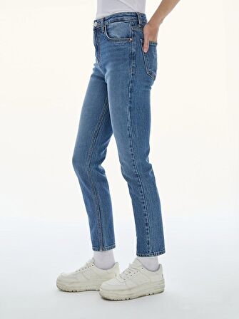 Ronna X Yüksek Bel Dar Paça Slim Jean Pantolon