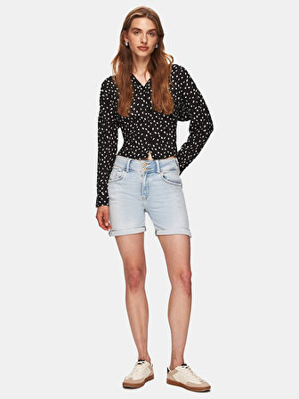 Rosına Orta Bel Jean Şort