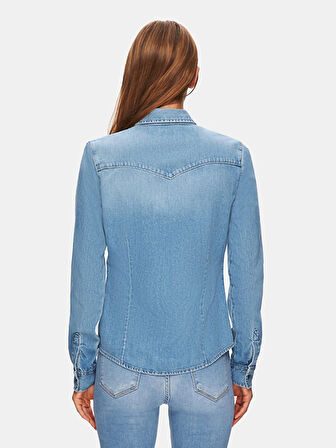 Lucında Dar Kesim Jean Gömlek