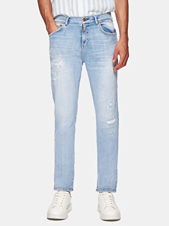 New Sawyer Y Dar Paça Orta Bel Jean Pantolon