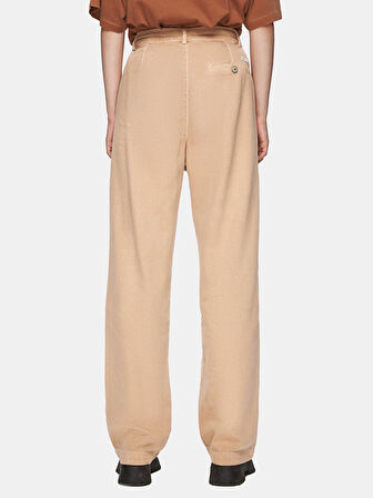 Basıc Gabardin Relaxed Bej Pantolon