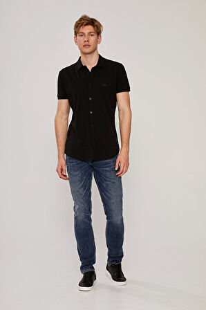 Basıc Slım Fit Kısa Kollu Siyah t-shirt