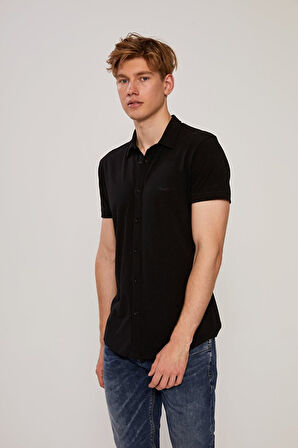 Basıc Slım Fit Kısa Kollu Siyah t-shirt