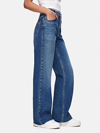 Danıca L Geniş Paça Yüksek Bel Jean Pantolon