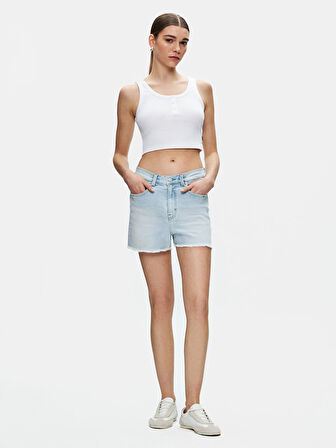 Carola Yüksek Bel Jean Şort
