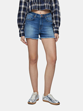 Carola Yüksek Bel Jean Şort