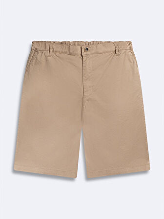Basıc Midi Regular Gabardin Bej Şort