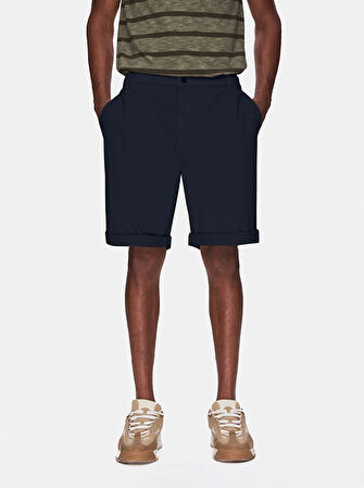 Basıc Midi Regular Gabardin Lacivert Şort