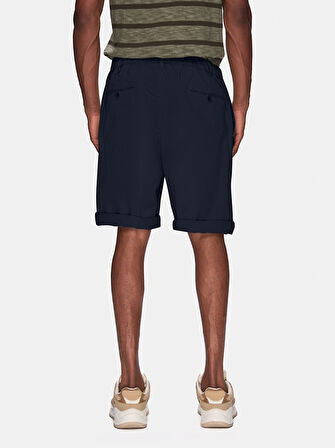 Basıc Midi Regular Gabardin Lacivert Şort