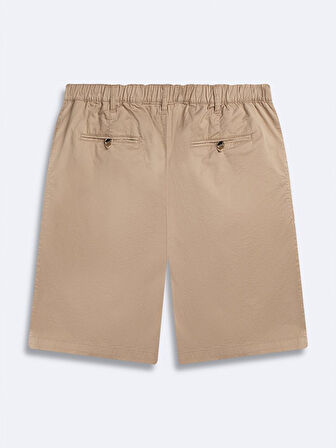 Basıc Midi Regular Gabardin Bej Şort