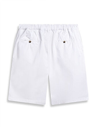 Basıc Midi Regular Gabardin Beyaz Şort