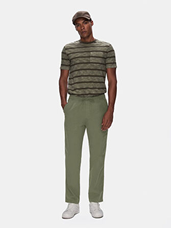 Düz Paça Gabardin Yeşil Pantolon