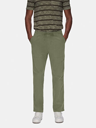 Düz Paça Gabardin Yeşil Pantolon