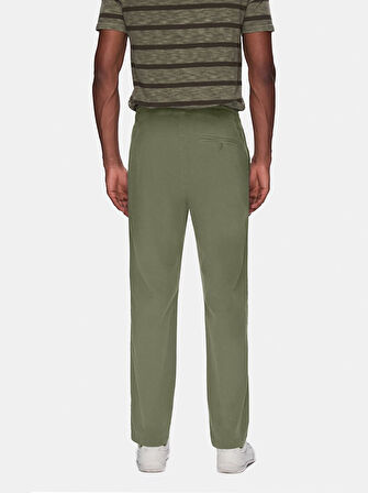 Düz Paça Gabardin Yeşil Pantolon