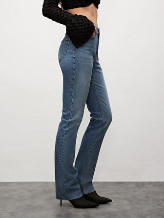 Betıana X Düz Paça Yüksek Bel Jean Pantolon