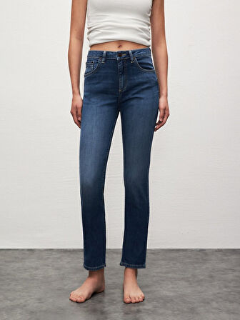 Ronna X Dar Paça Yüksek Bel Jean Pantolon