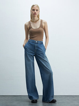 Kısa Kollu U Yaka Basic Kahve Rengi Atlet