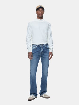 Tınman 401 Orta Bel Düz Paça Mid Indigo Jean Pantolon