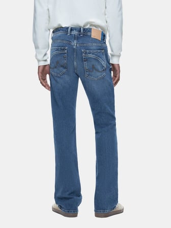 Tınman 401 Orta Bel Düz Paça Mid Indigo Jean Pantolon