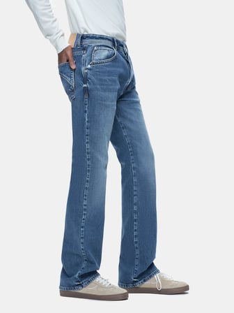 Tınman 401 Orta Bel Düz Paça Mid Indigo Jean Pantolon