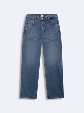 Marıno 5 Orta Bel Düz Paça Mid Indigo Jean Pantolon