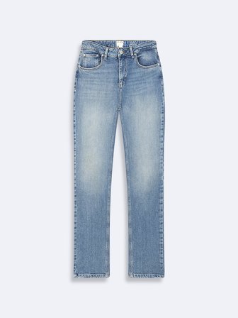 Ronna B Dar Paça Yüksek Bel Mid Indigo Jean Pantolon