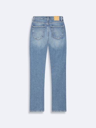 Ronna B Dar Paça Yüksek Bel Mid Indigo Jean Pantolon
