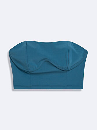 Kolsuz Straplez Basic Crop Kahve Rengi Atlet