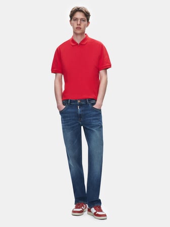 Rıcarlo Dar Paça Orta Bel Mid Indigo Jean Pantolon