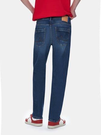 Rıcarlo Dar Paça Orta Bel Mid Indigo Jean Pantolon