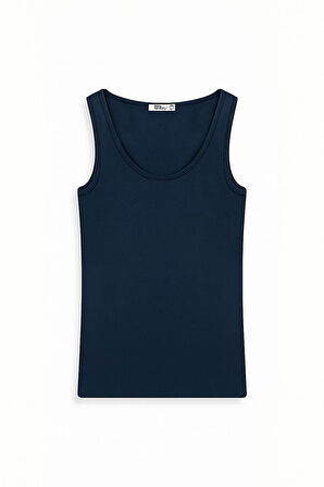 Kolsuz U Yaka Basıc Lacivert Atlet