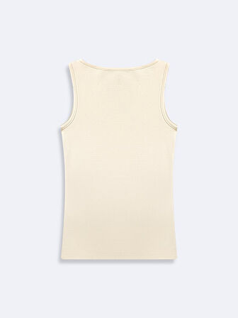 Kolsuz U Yaka Basic Krem Atlet