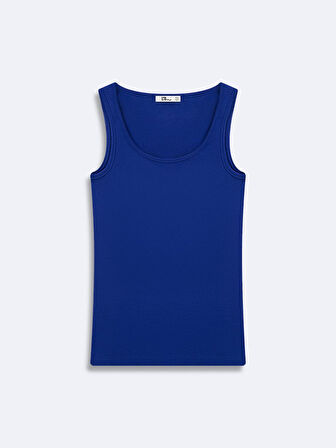 Kolsuz U Yaka Basic Mavi Atlet