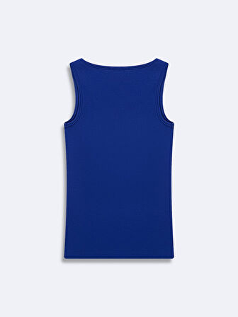 Kolsuz U Yaka Basic Mavi Atlet