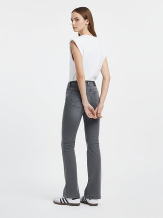 Fallon 400 Orta Bel İspanyol Paça Mid Indigo Jean Pantolon