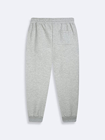 Beli Lastikli Dar Paça Basıc Gri Eşofman