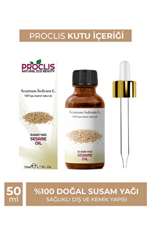PROCLİS %100 Doğal Soğuk Sıkım Sabit Susam Yağı, Sesame Oil, 50 ml